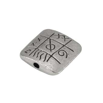 Metallperle "Inka", 13X13mm, silberfarben 