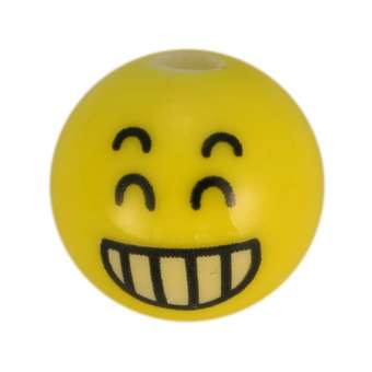 Smily Perle 'Laugh', Keramik, 12mm, gelb gelb