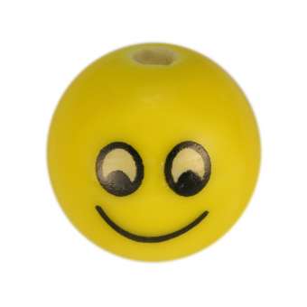 Smily Perle 'Happy', Keramik, 12mm, gelb gelb