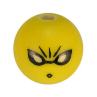 Smily Perle 'Angry', Keramik, 12mm, gelb gelb