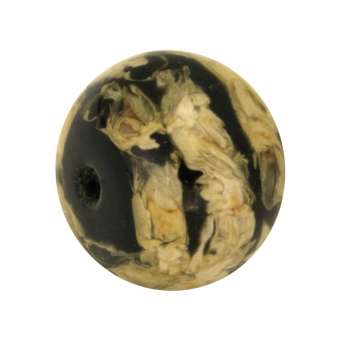 Designerperle mit Napiergras, 15mm, schwarz 