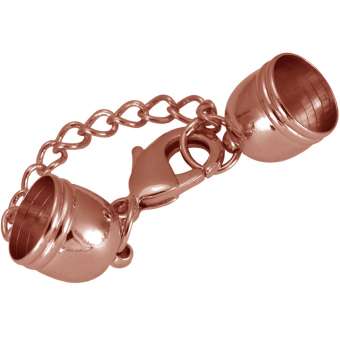 Verschluss mit Kette, 42X9mm, Loch-Ø 8mm, kupferfarben 