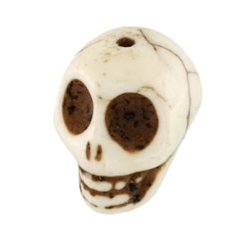 Motivperle, 17X14mm, Totenkopf, eierschalen weiß eierschalen weiß