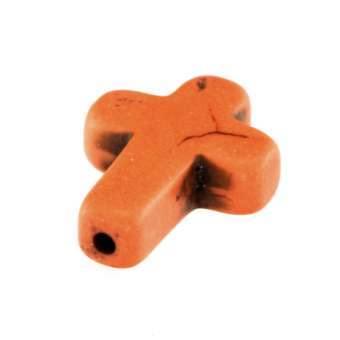 Motivperle, 16X12mm, Kreuz, hellorange hellorange