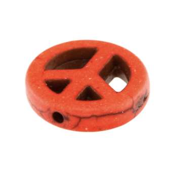 Motivperle, 15mm, Peace, orange orange