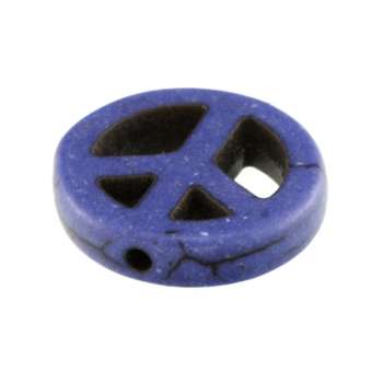 Motivperle, 15mm, Peace, blau blau