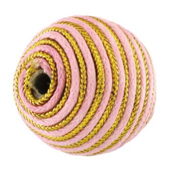 Textilperle, 18mm, rund, rosa rosa