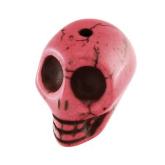 Motivperle, 17X14mm, Totenkopf, pink pink