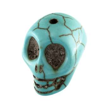 Motivperle, 17X14mm, Totenkopf, jade-türkis jade-türkis