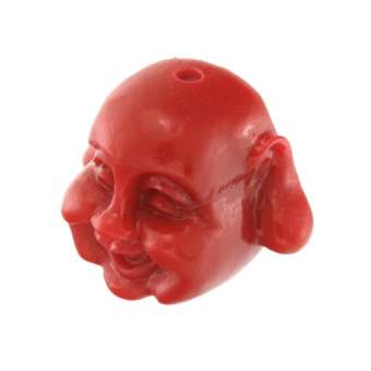 Motivperle, 12X8mm, Buddha, rot rot