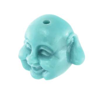 Motivperle, 12X8mm, Buddha, jade-türkis jade-türkis