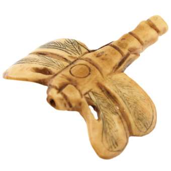 Oxbone (Naturprodukt), 32X38mm, Motiv, Libelle, braun-beige 