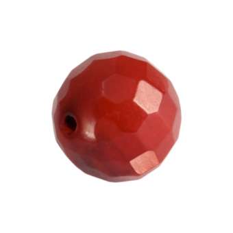Seaweed / Seegras (Naturprodukt), 6mm (facettiert), rund, rot 