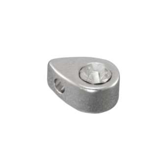 Edelstahlperle mit Strass, 4X3mm, silberfarben 