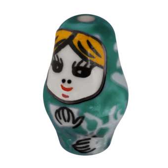 Babuschka-Perle, 22X13 mm, safirtürkis safirtürkis