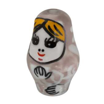 Babuschka-Perle, 22X13 mm, beige beige
