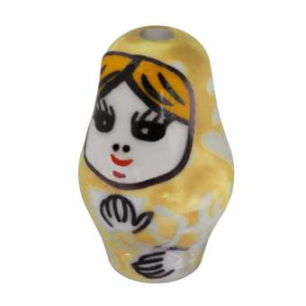 Babuschka-Perle, 22X13 mm, gelb gelb