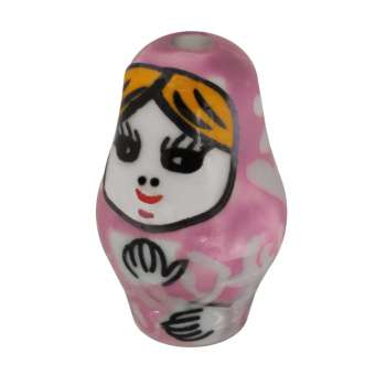 Babuschka-Perle, 22X13 mm, rosa rosa