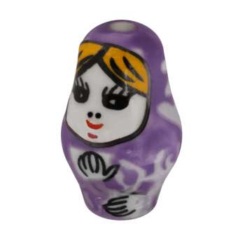 Babuschka-Perle, 22X13 mm, lila lila