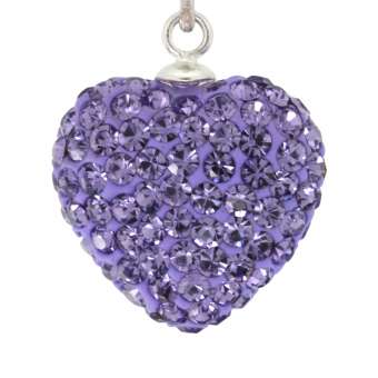 Anhänger mit ca. 155 Strass-Steinen, 15X14 mm, Herzform, violett 539 Tanzanite