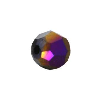 Glasschliffperle (10 Stück), 4mm, rund, schwarz AB schwarz AB