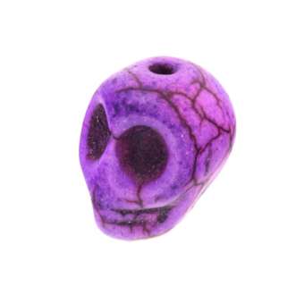 Motivperle, 12X9mm, Totenkopf, lilafarben lila farben