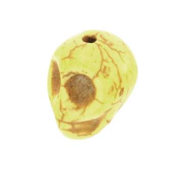 Motivperle, 12X9mm, Totenkopf, zitronengelb zitronengelb
