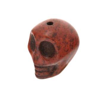Motivperle, 12X9mm, Totenkopf, mittelbraun mittelbraun