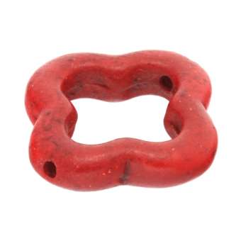 Motivperle, 17mm, Blüte, rot rot