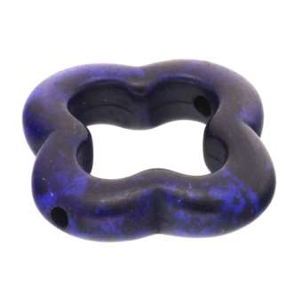 Motivperle, 17mm, Blüte, royalblau royalblau