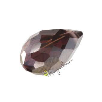 Glasschliffperle, Tropfen, 12X6mm, lila (schwarz-silber) lila (schwarz-silber)