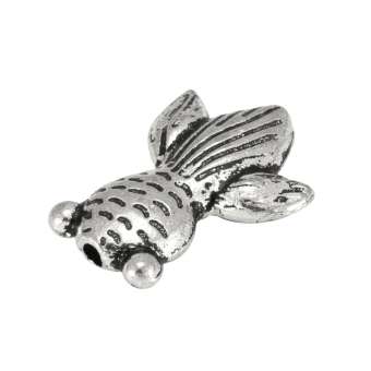 Metallperle "Fisch", 15X10mm, silberfarben 