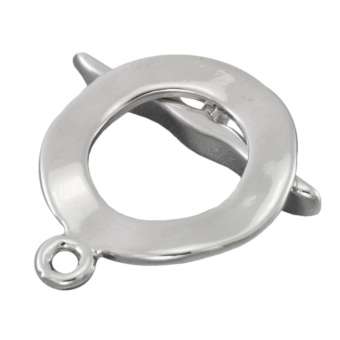 Knebelverschluss, 23X19mm, Metall, silberfarben silberfarben