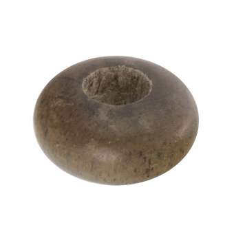 Großlochperle aus Holz (Grey Wood), 12mm, rund, walnussbraun Grey Wood, walnussbraun