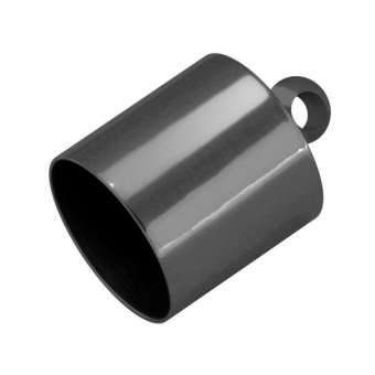 Endkappe mit Öse, Loch-Ø 10mm, 10,5X13mm, schwarz-silberfarben Loch-Ø 10mm
