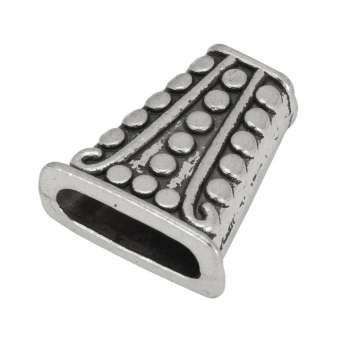 Perlenkappe, Metall, 19X16mm, Metall, silberfarben 