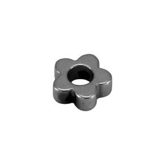 Hematite Perle (Blüte), 5X5mm, Halbedelstein, silberfarben 