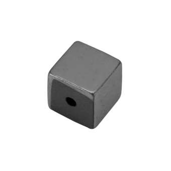 Hematite Perle (Würfel), 6X6mm, Halbedelstein, silberfarben 