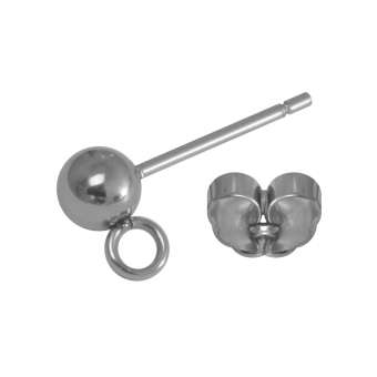 Ohrstecker aus Edelstahl, 15mm, silberfarben 