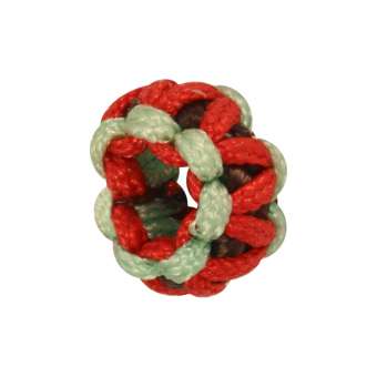 Handgefertigte Großloch-Perle, 9 mm, rot-lindgrün rot-lindgrün