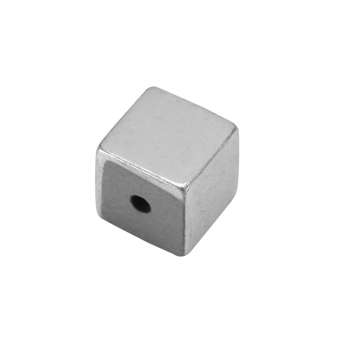 Hematite Perle (Würfel), 6X6mm, Halbedelstein, silberfarben 