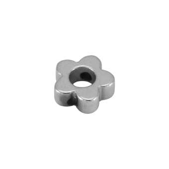 Hematite Perle (Blüte), 5X5mm, Halbedelstein, silberfarben 