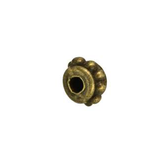 Metallperle mit Ornament, 5mm, bronzefarben bronzefarben