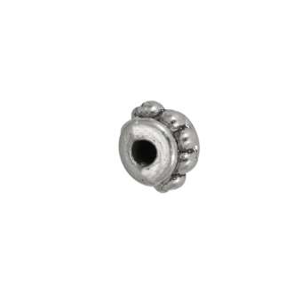 Metallperle mit Ornament, 5mm, silberfarben silberfarben