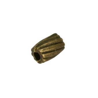 Metallperle mit Ornament, 4mm, bronzefarben bronzefarben