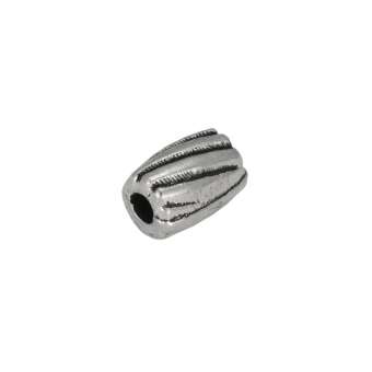 Metallperle mit Ornament, 4mm, silberfarben silberfarben