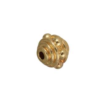Metallperle mit Ornament, 7mm, goldfarben goldfarben