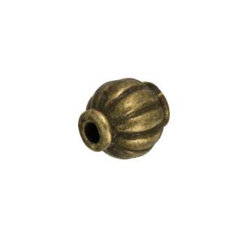 Metallperle mit Ornament, 6mm, bronzefarben bronzefarben