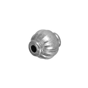 Metallperle mit Ornament, 6mm, silberfarben silberfarben