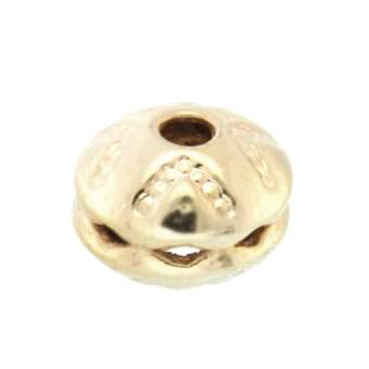 Metallperle mit Ornament, 8X10mm, oval, hellgoldfarben goldfarben